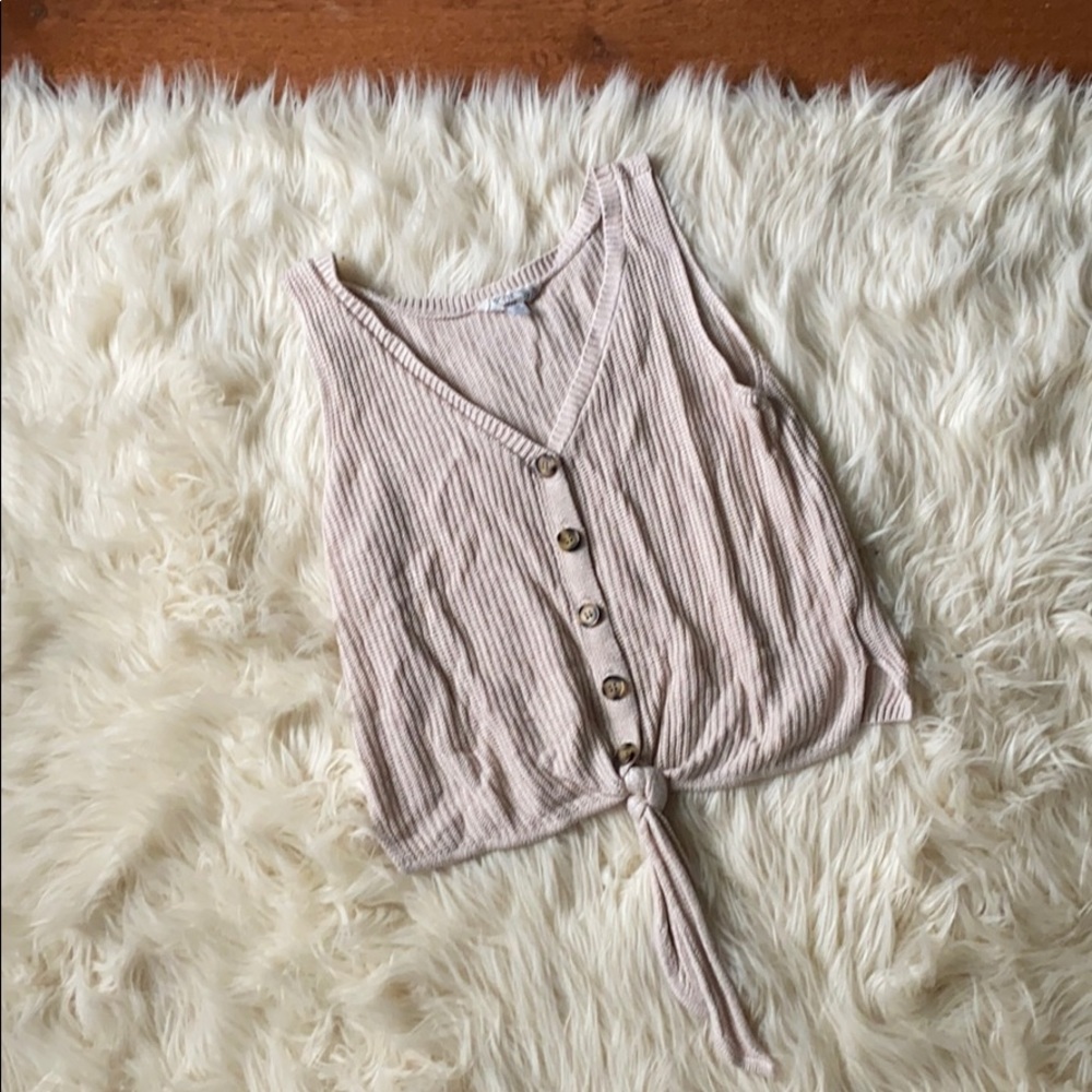 Tied Crop Tank Sweater